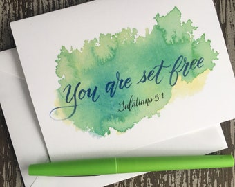 You Are Set Free encouragement card