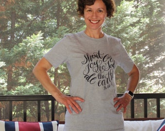 Psalm 66:1 - Shout for Joy to God all the Earth - Short-Sleeve Unisex T-Shirt ~ Scripture Tee ~ Psalms T-shirt
