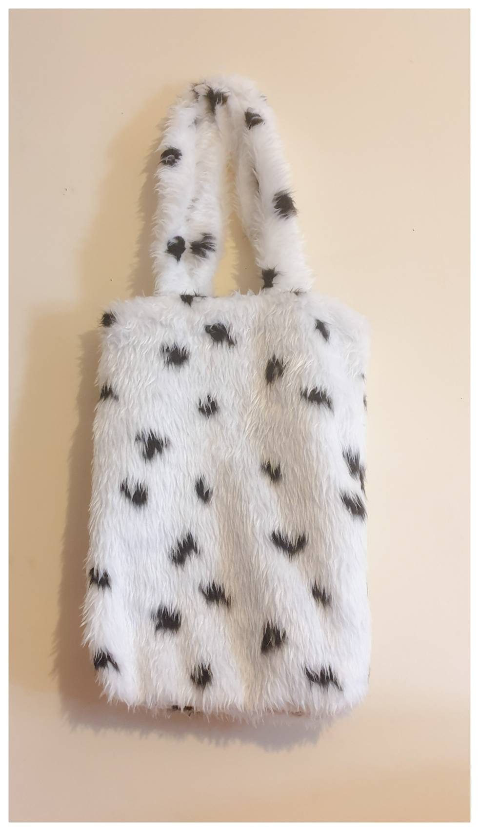 Cow Print Fluffy Hand Shoulder Bags