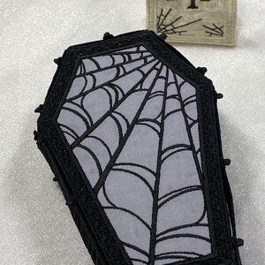 Spider Web Coffin (Free Standing Applique- A Finished Embroidery product, not a design file or pattern)