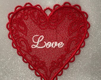 Free Standing Lace - A Finished Embroidery product, not a design file or pattern Tri-colored Cross Bookmark