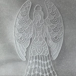 Grateful Angel (Free Standing Lace - A Finished Embroidery product, not a design file or pattern)