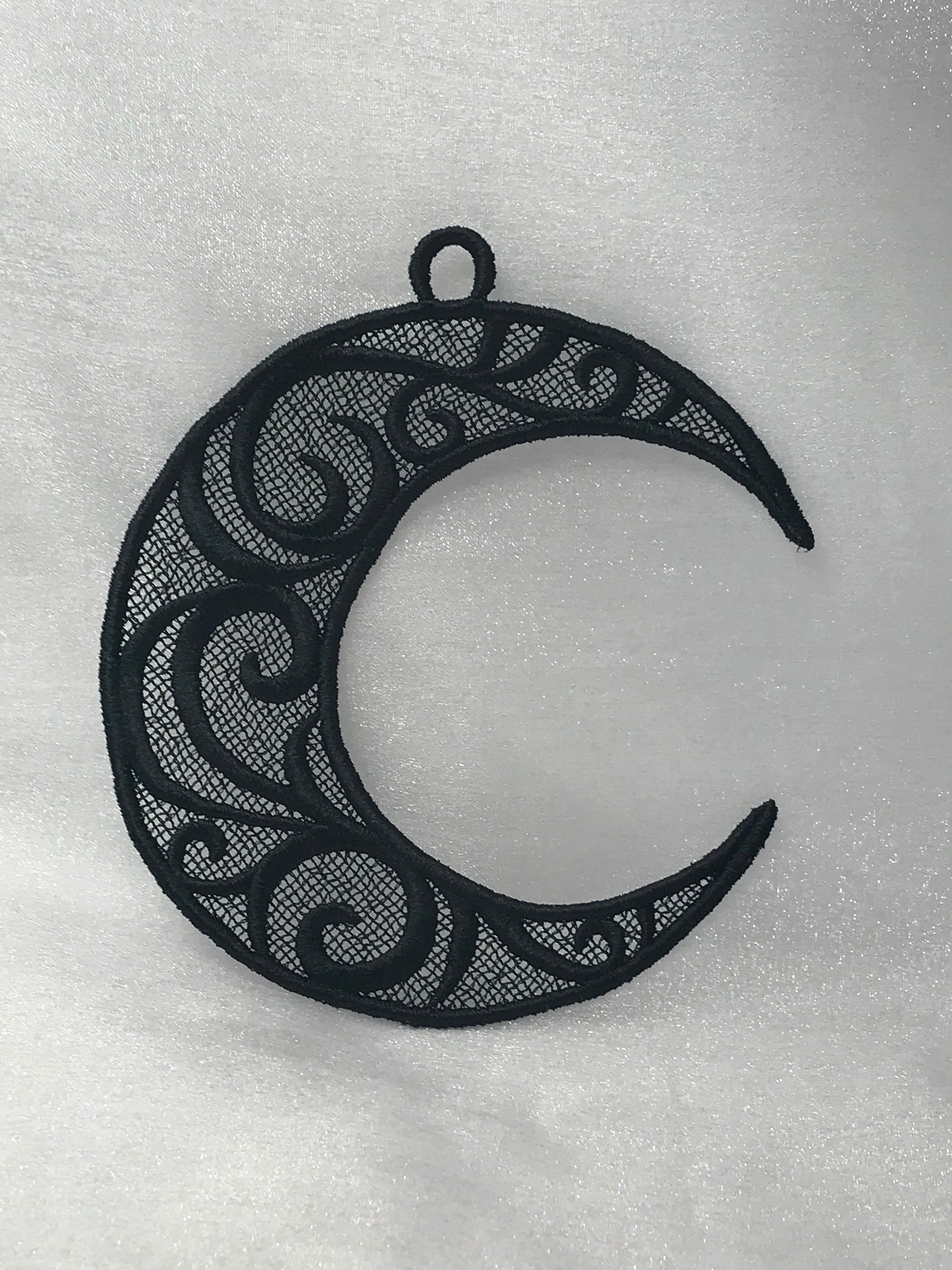 Crescent Moon (free Standing Lace - A Finished Embroidery Product