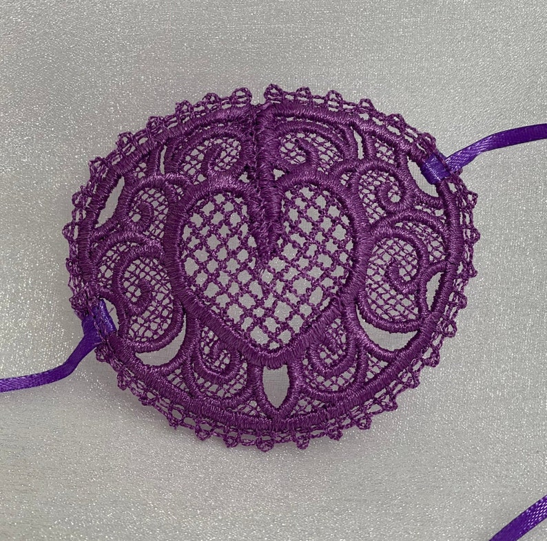 Heart Eye Patch free Standing Lace Finished Embroidery Etsy
