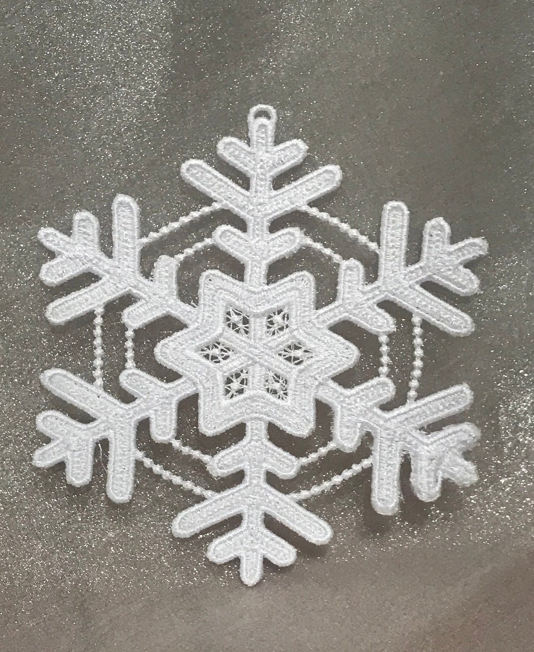 Alpine Snowflake Ornament (free Standing Lace - A Finished Embroidery ...