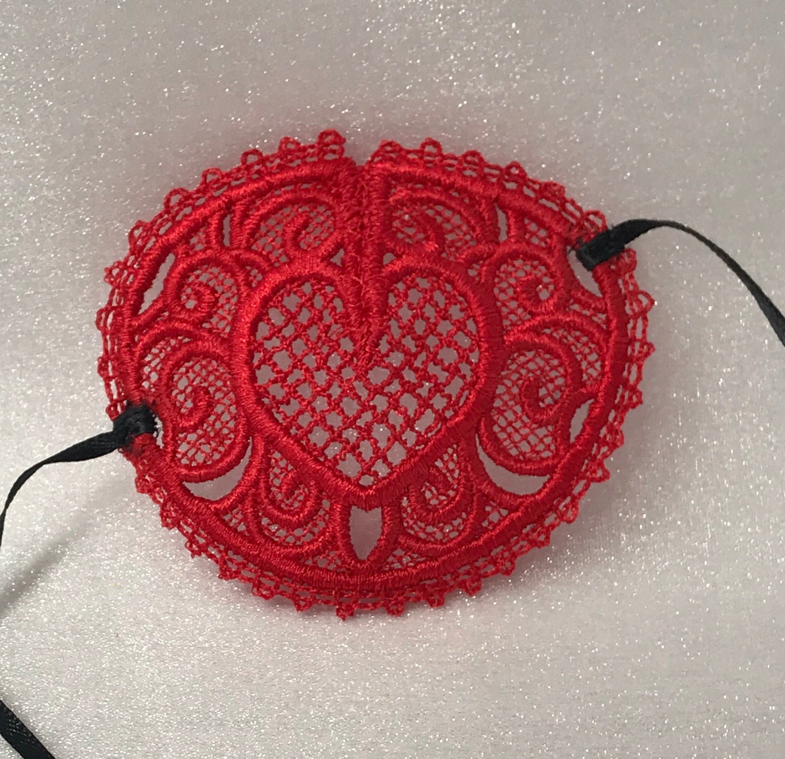 Heart Eye Patch free Standing Lace Finished Embroidery Etsy