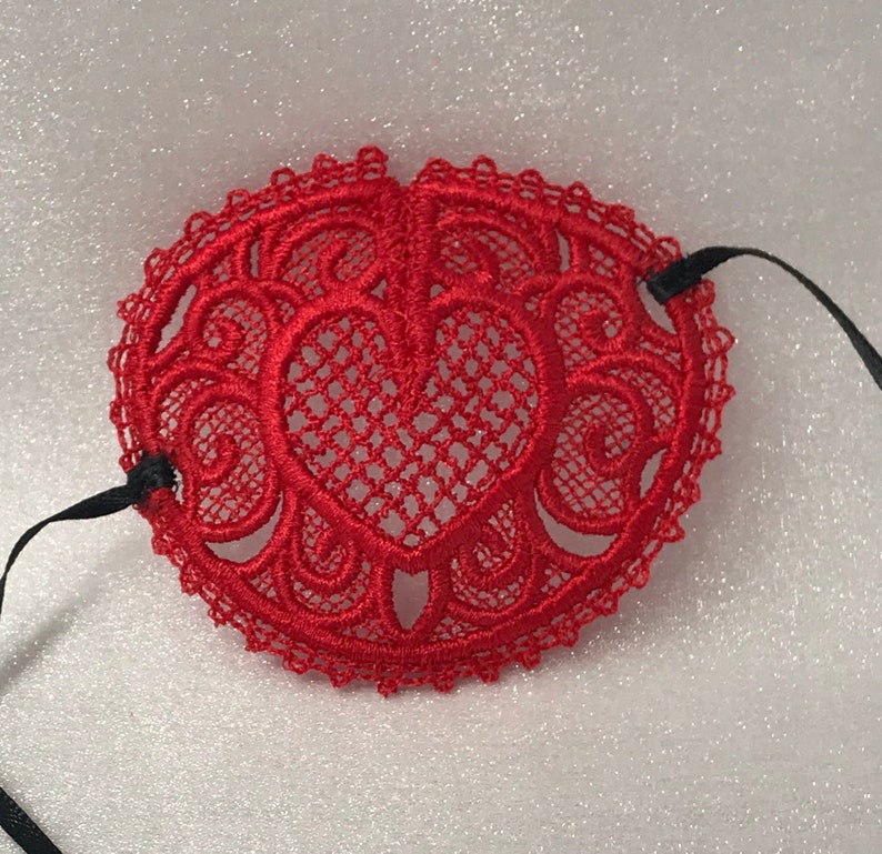 Heart Eye Patch free Standing Lace Finished Embroidery Etsy