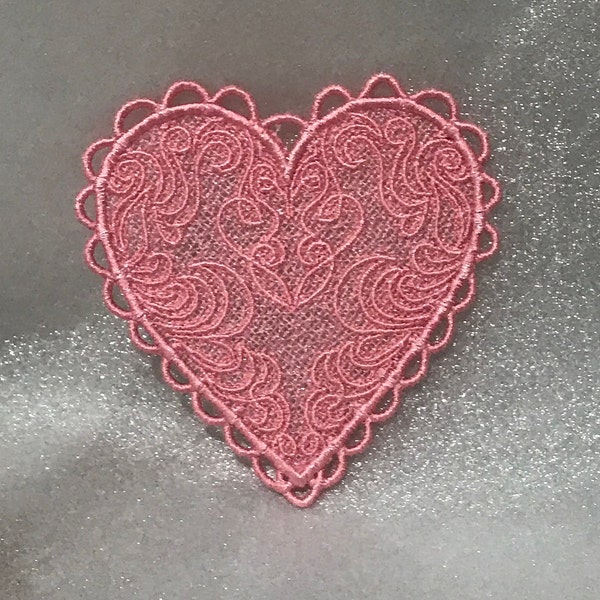 Intricate Lace Heart (Free Standing Lace - A Finished Embroidery product, not a design file or pattern)