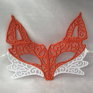 Foxy Mask (Free Standing Lace - A Finished Embroidery product, not a design file or pattern)