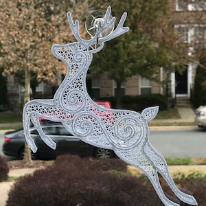 Deer  Sun Catcher (Free Standing Lace - A Finished Embroidery product, not a design file or pattern)