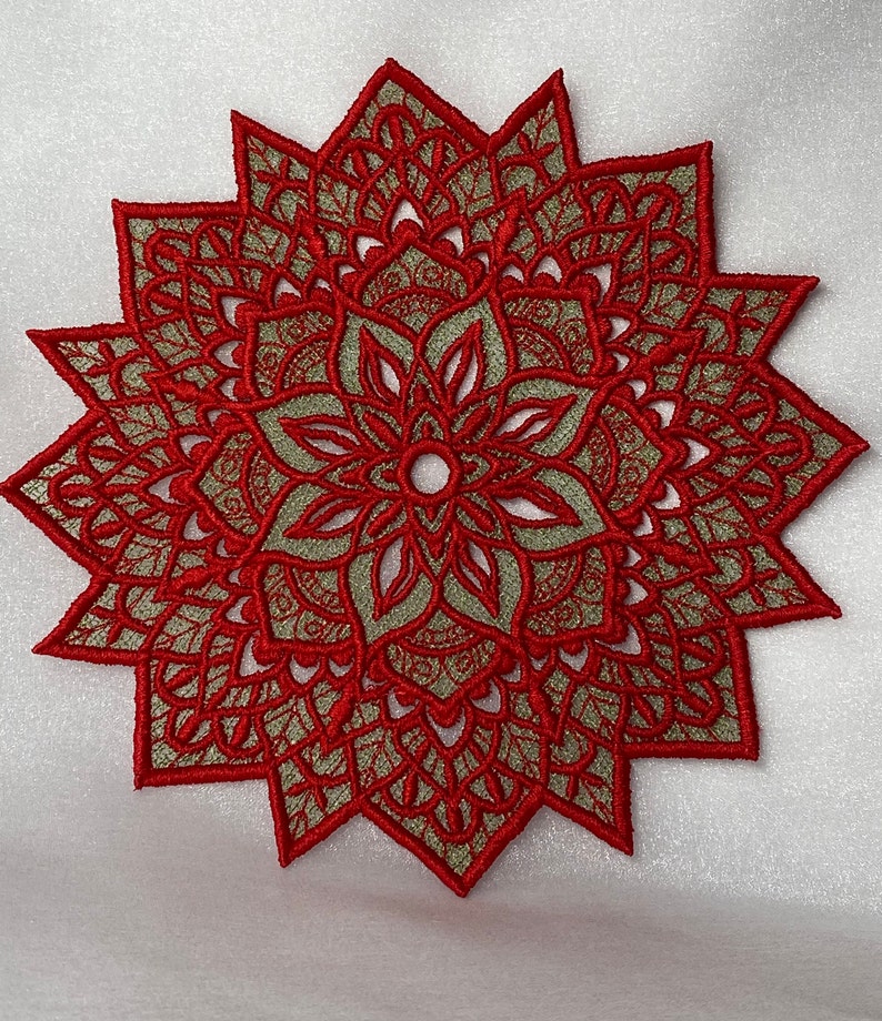 Free Standing Lace - A Finished Embroidery product, not a design file or pattern Lace Doily