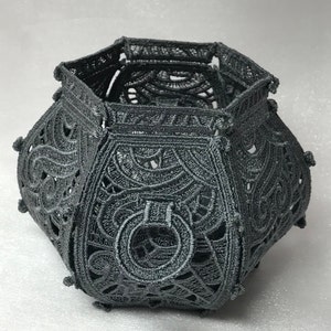 3D Cauldron (Free Standing Lace - A Finished Embroidery product, not a design file or pattern)
