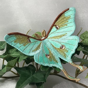 Luna Moth (Free Standing - A Finished Embroidery product, not a design file or pattern)