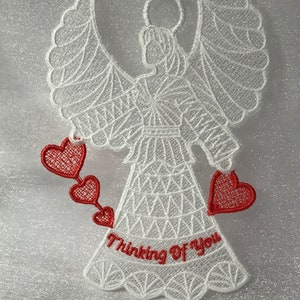 Thinking of You Angel  (Free Standing Lace  - A Finished Embroidery product, not a design file or pattern)