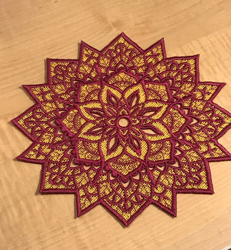 Free Standing Lace - A Finished Embroidery product, not a design file or pattern Lace Doily