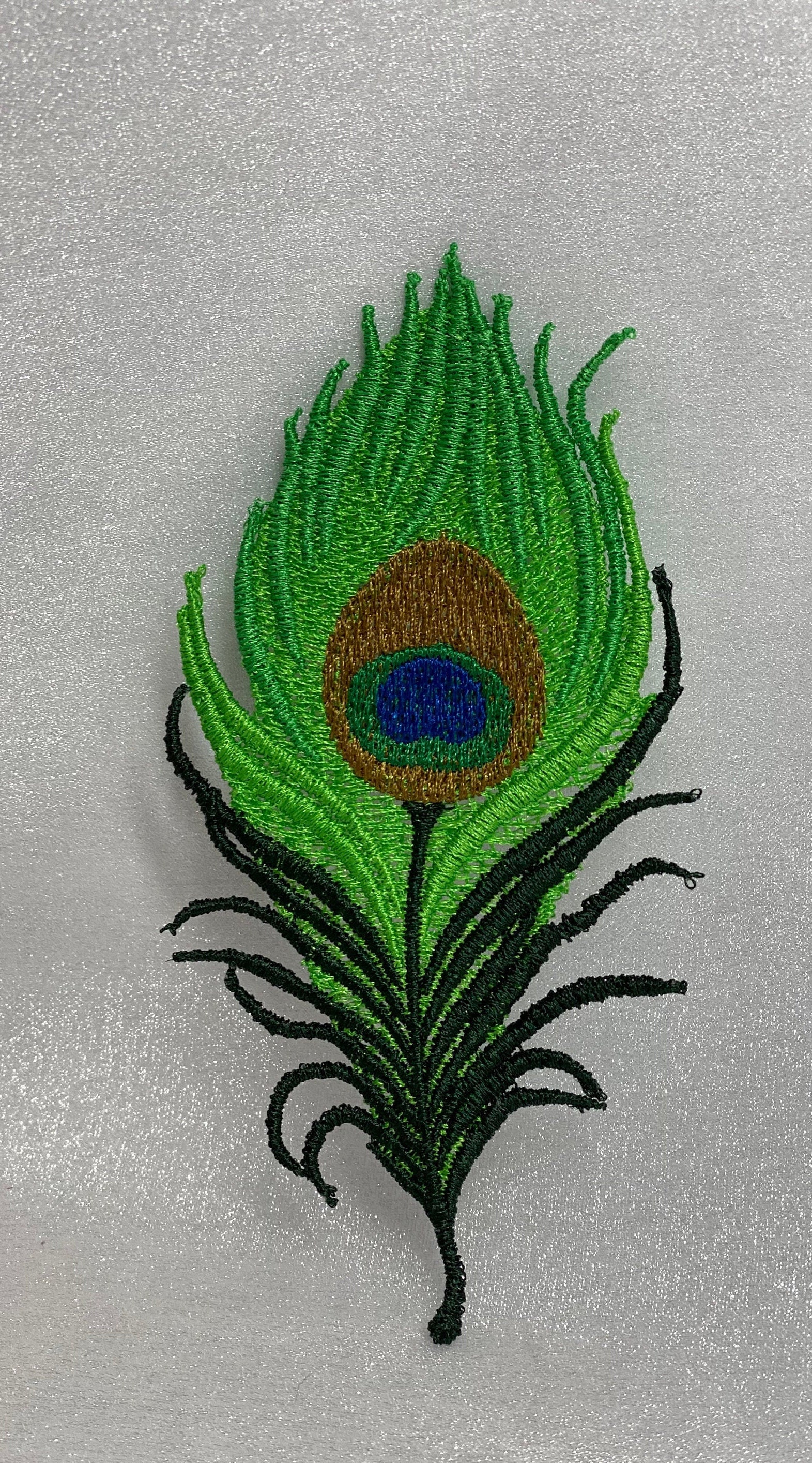 Wispy Peacock Feather (free Standing Lace A Finished Embroidery