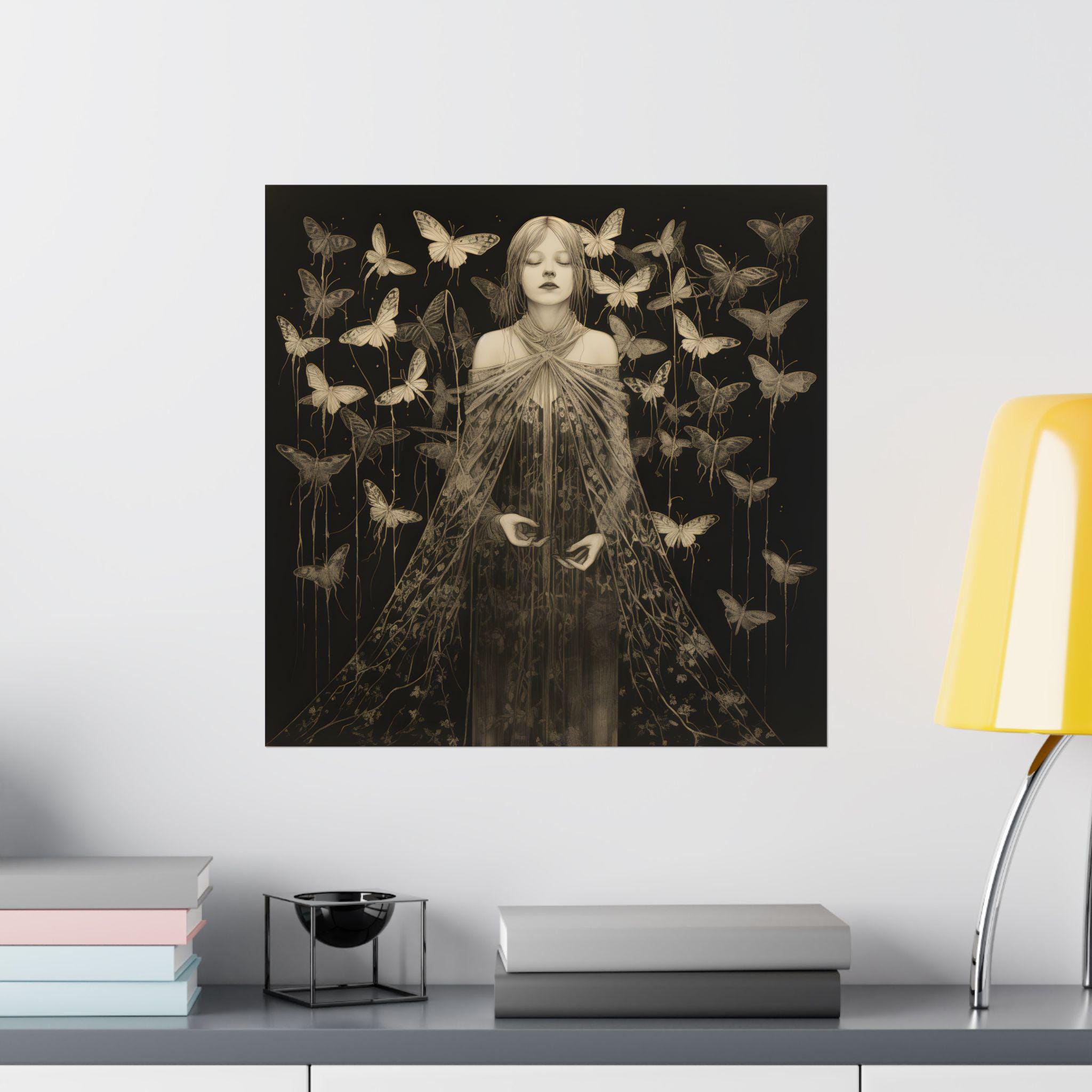 Gothic Moth Etching Print: Dark Academia Wall Art - Etsy
