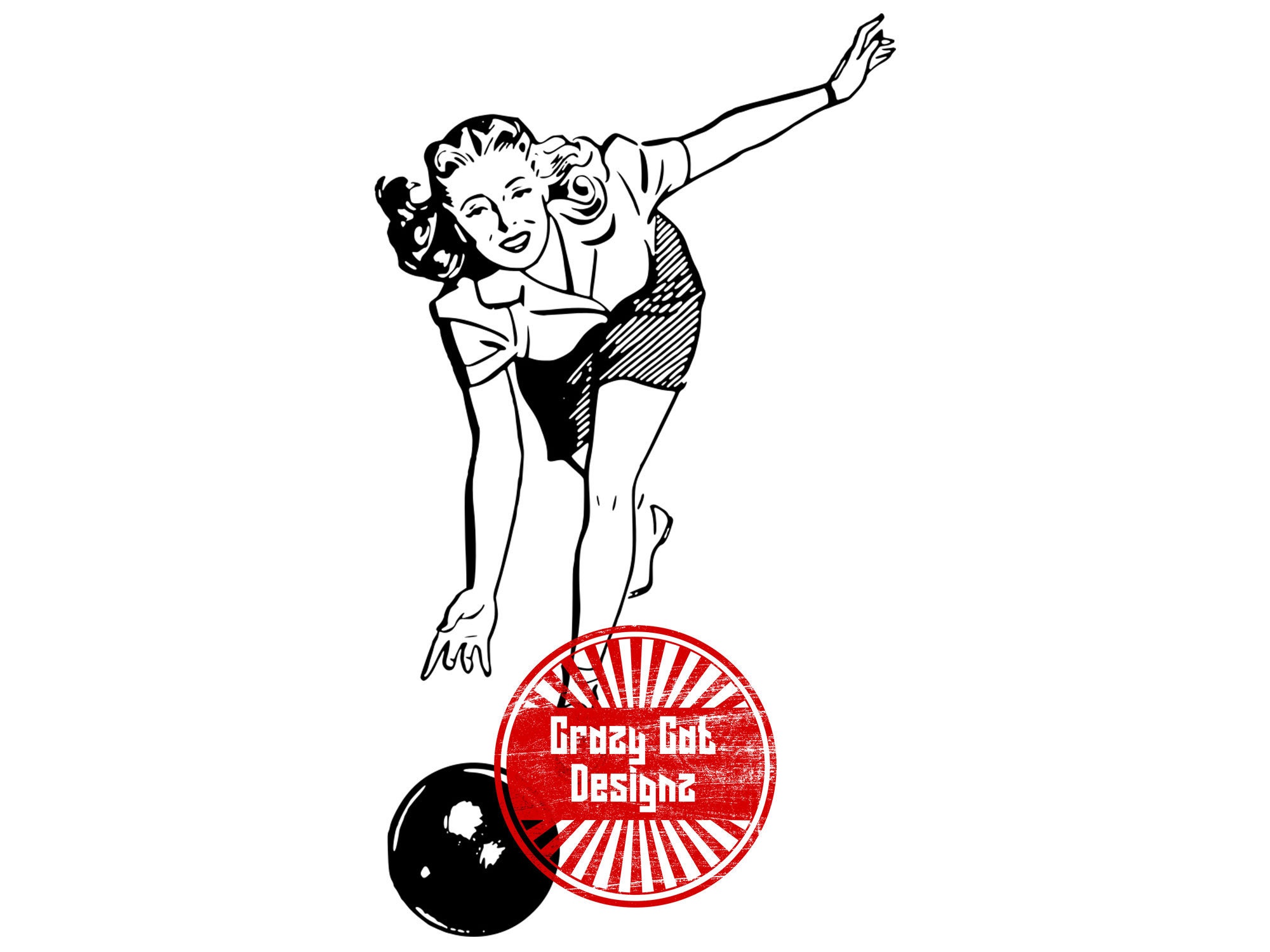 Download Woman Bowling Silhouette Svg Png Jpg Clipart Vector Etsy