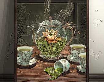 絵画　茶室用 茶道 - お茶道アートプリント、笠松四郎浮世絵、日本のアートワーク