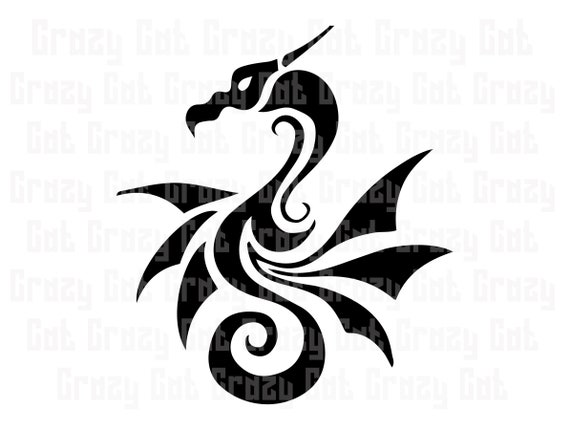 Tribal Seahorse Silhouette Svg Png Jpg Clipart Vector Etsy