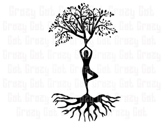 Download Yoga Tree Silhouette Svg Png Jpg Clipart Vector Logo Etsy
