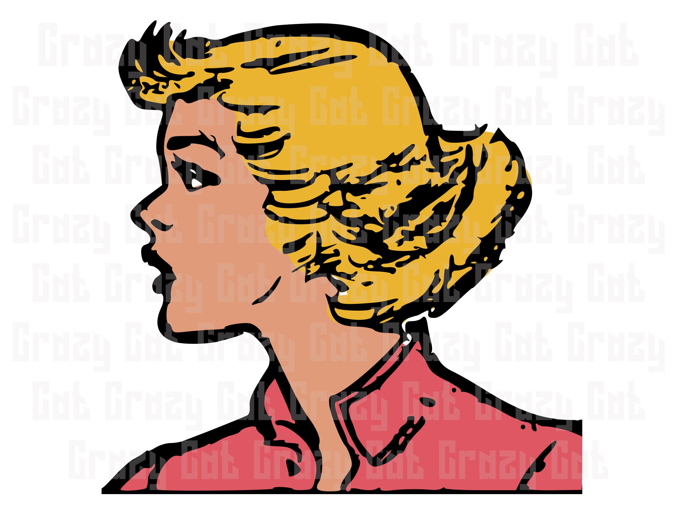 Download Retro Woman Silhouette Svg Png Jpg Clipart Vector Logo Etsy