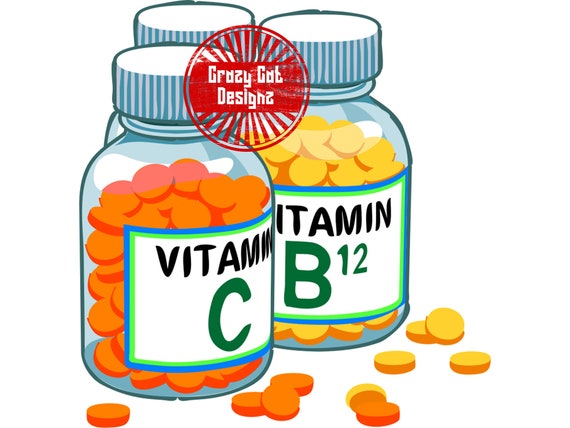 Vitamins Silhouette Svg Png Jpg Clipart Vector Logo Etsy