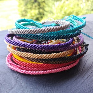 Macrame bracelet, Surfer bracelet, Waterproof Beach bracelet, Woven bracelet, Waxed thread bracelet, Woven string bracelet, Surfer gift.