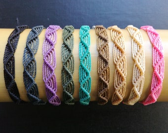 Macrame bracelet, Waxed string bracelet, Surfer bracelet, Beach bracelet, Hand knotted bracelet, Thread bracelet, Macrame cord bracelet.