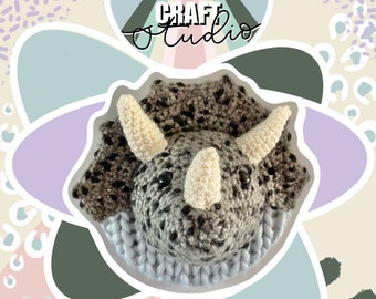 Download digital - padrão de crochê para fazer seu próprio Teddy Triceratops - **apenas para uso pessoal**