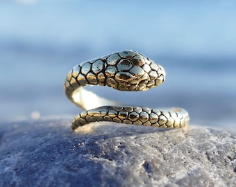 anello serpente, anello in ottone, anello in ottone sterling, anello in ottone regolabile, anello regolabile, serpente, anello in ottone con serpente, anello bohémien, bohémien