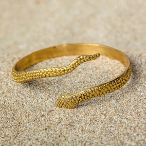 Slangenarmband, slangenarmband, gouden slangenarmband, slangensieraden, heilige sieraden, krachtige sieraden, Shiva, cadeau, verstelbare armband