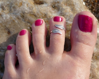 bague d'orteil en argent, bague d'orteil, bague en argent sterling, bague d'orteil en argent sterling, bijoux alimentaires, bijoux d'été, anneau d'orteil réglable, anneau de pied