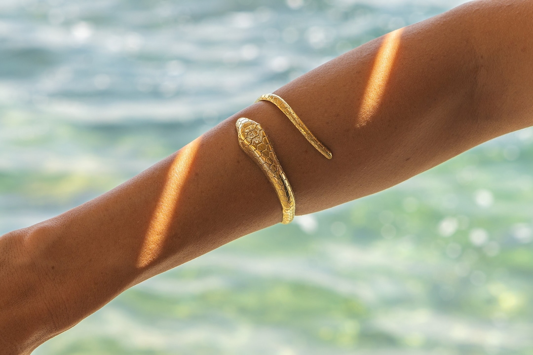 Golden Snake Bracelet, Serpent Bracelet, Beautiful Snake