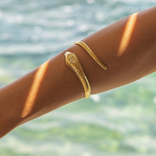 Golden Snake Bracelet, Serpent Bracelet, Beautiful Snake Bracelet