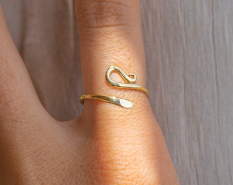 Small snake ring, tale ring, snake toe ring,  adjustable snake ring, open snake tale ring, golden snake ring, kundalini ring, kap, gift