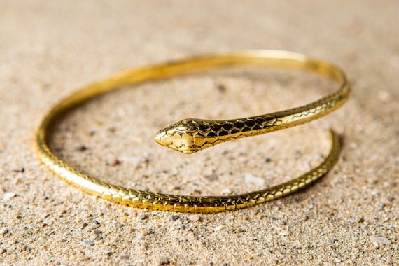 Snake arm cuff, gold plated snake arm cuff, snake arm bracelet, golden snake for arm, kundalini bracelet, serpent arm bracelet, snake jewels