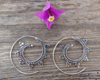 Silver spiral earrings / Pendientes plata espiral