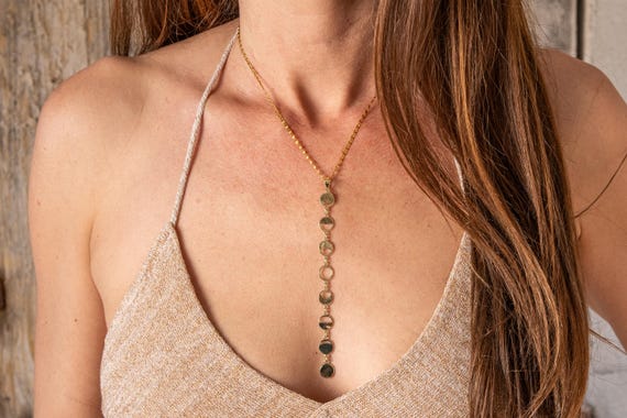 Moon phases necklace, golden long necklace with moon phases, gold plated moon necklace, moon phases golden necklace, moon jewelry, moon gift
