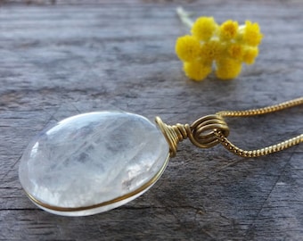 brass necklace, sterling brass necklace, brass with moon stone, moon stone pendant, moon stone, moon stone necklace, brass pendant, brass