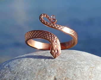 Snake ring, copper ring, snake copper ring, adjustable ring, snake adjustable, copper jewelry, handmade, boho, chic, gift, ring for woman