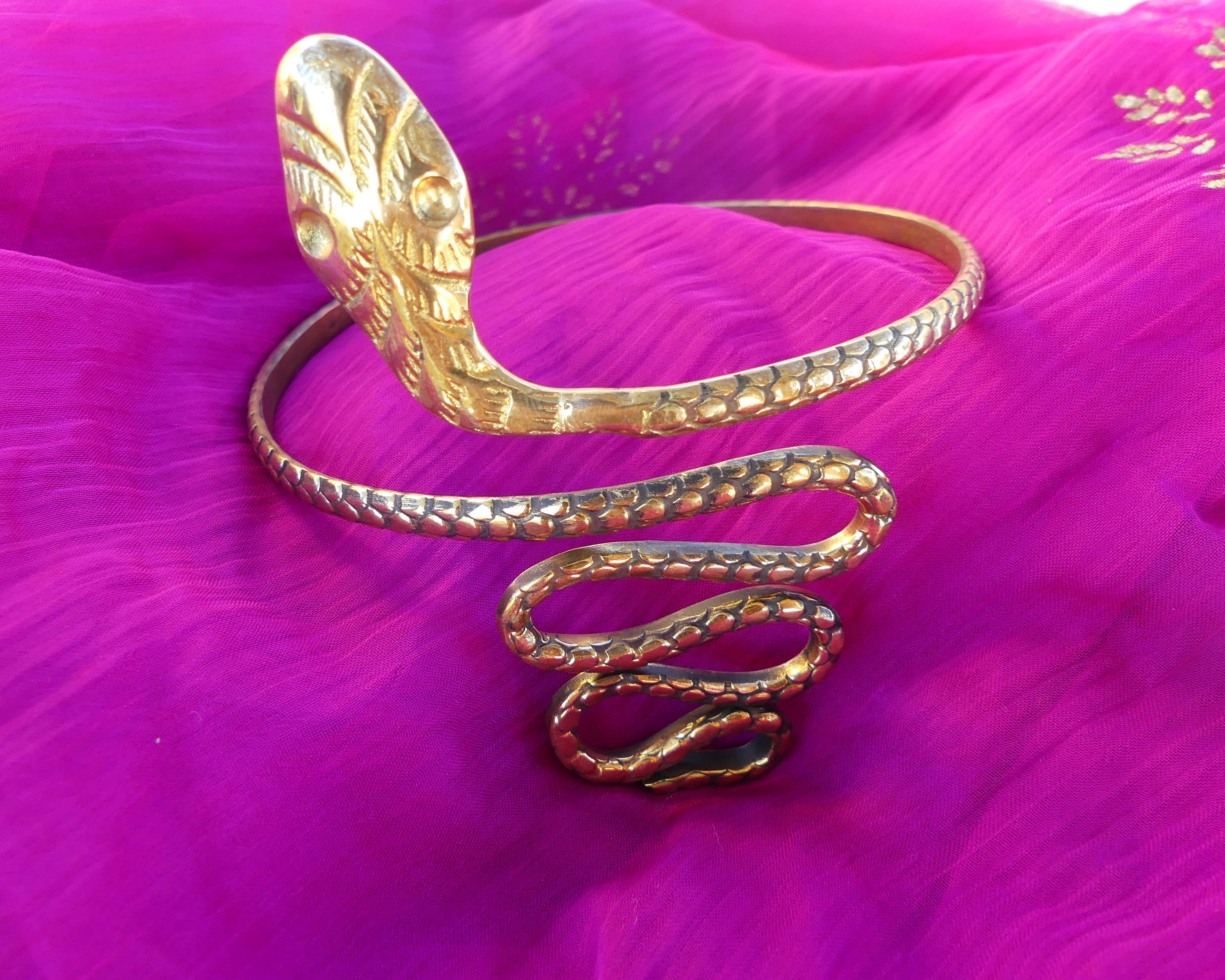 Mystic Cobra Gold Upper Arm Band Snake Bracelet at