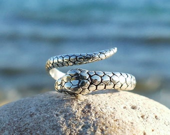 Snake silver ring, snake ring, sterling silver, adjustable snake ring, gift for woman, special ring, open ring, shiva, snake jewelry, cobra