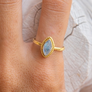 Golden moon stone ring, diamond moon stone ring, diamond ring, beautiful moon stone ring, moon gem, sacred ring, goddess ring, boho ring