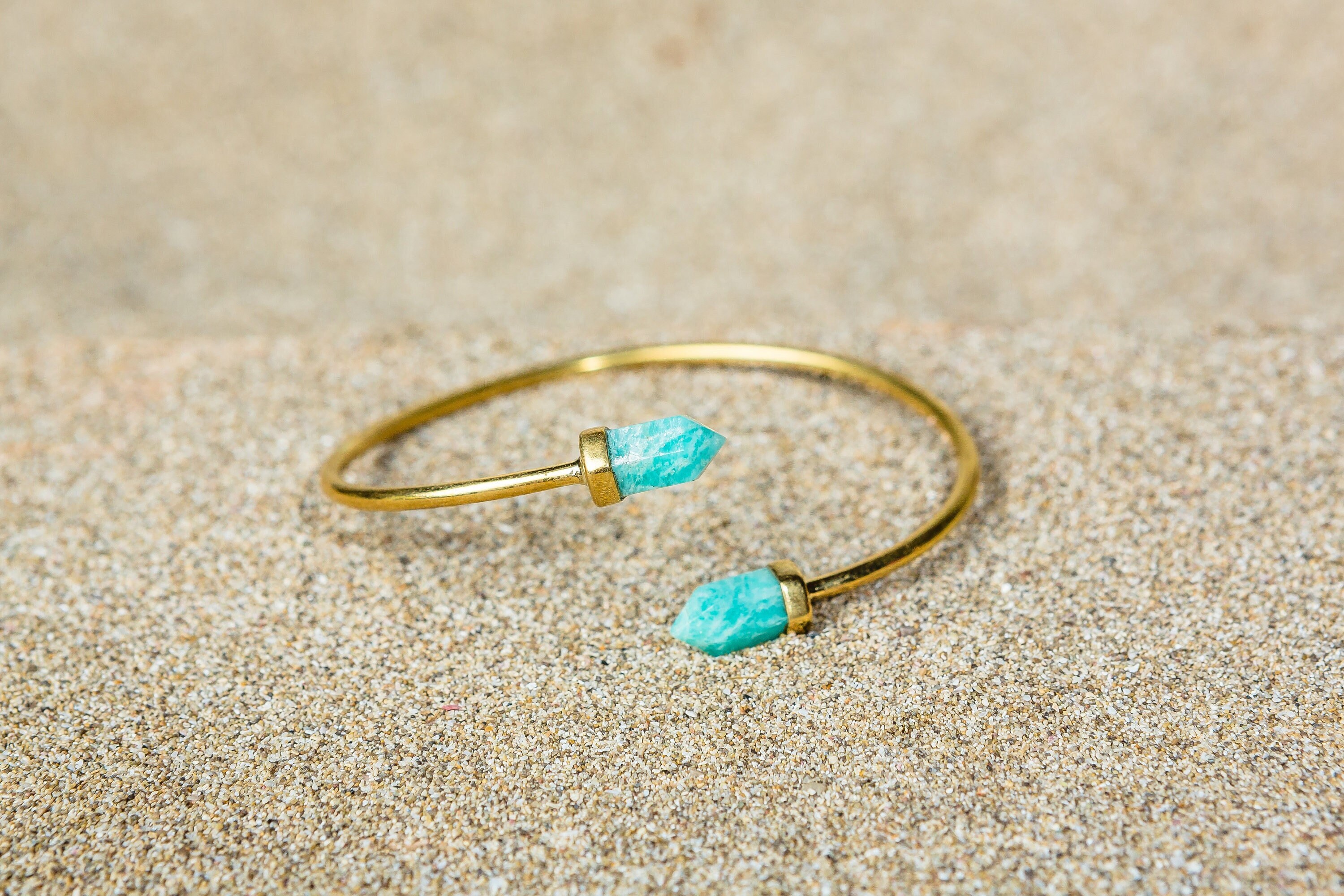 Cuff Bracelet with Labradorite and Amazonite 14k Gold-plated Sterling Silver Cuff Bracelet with Labradorite and Amazonite 14k Gold-plated Sterling Silver