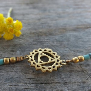 brass chakra brasalet / pulsera latón chakra