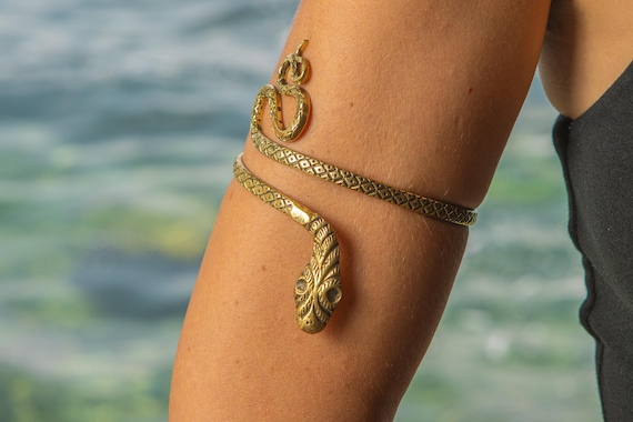 big snake arm bracelet, big snake arm cuff, snake arm cuff, snake bracelet, big golden arm bracelet, gold arm cuff, serpent arm cuff, snake