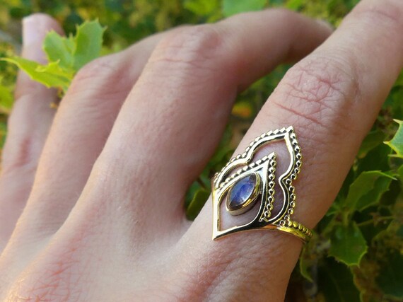 Princess Ring Beautiful Brass Ring Brass Ring With Moon Stone