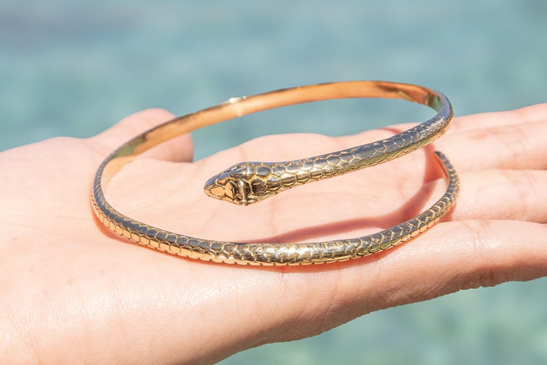 Ormarmmanschett, förgylld ormarmmanschett, ormarmband, gyllene orm för arm, kundaliniarmband, ormarmband, ormsmycken bild 6