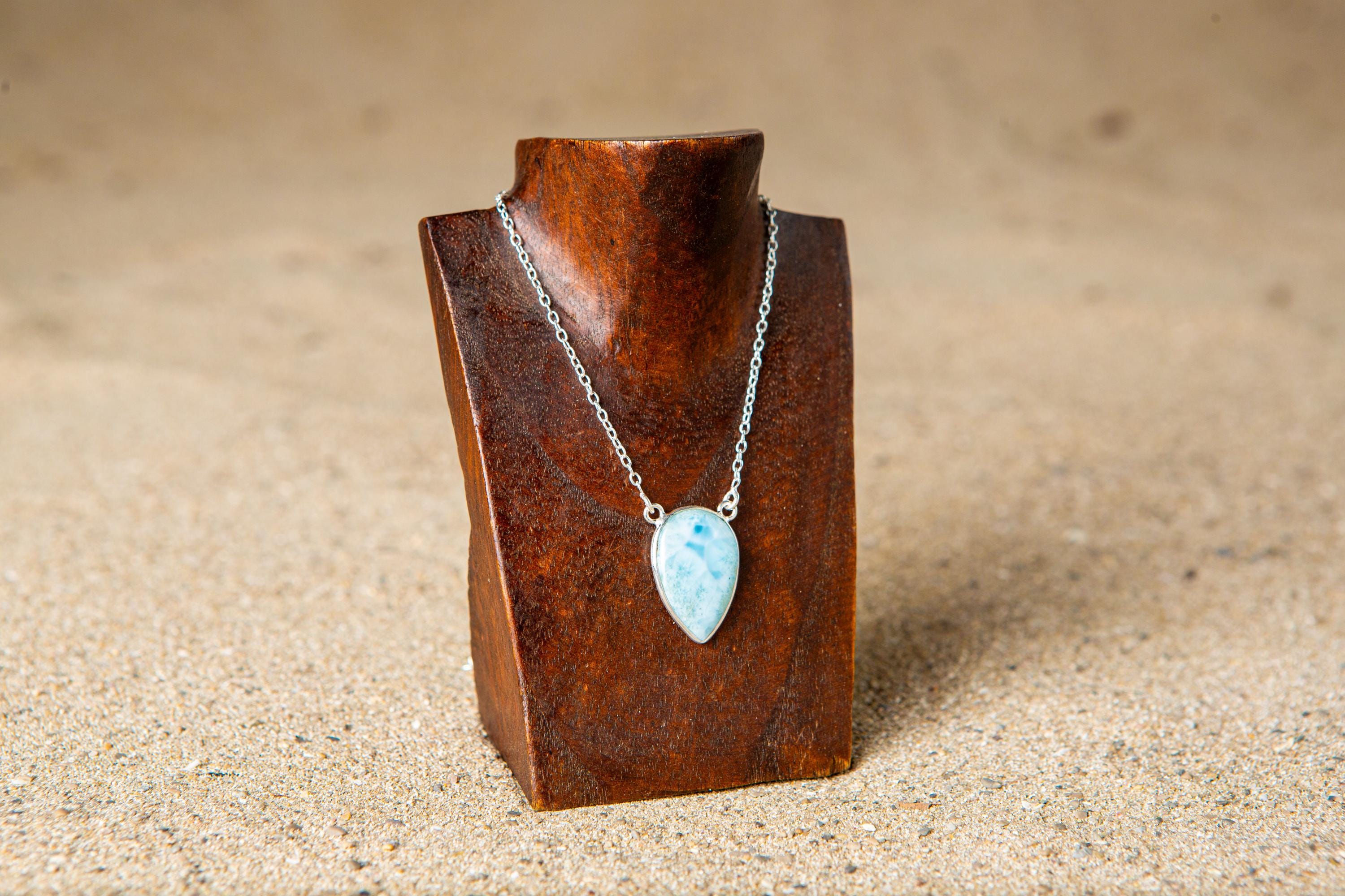 ラリマーネックレス、ラリマー付きシルバーネックレス、ブルージェム